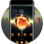 planet explosion flame galaxy theme 2019 android application logo